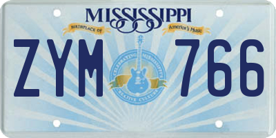 MS license plate ZYM766
