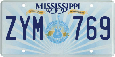 MS license plate ZYM769