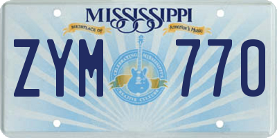 MS license plate ZYM770