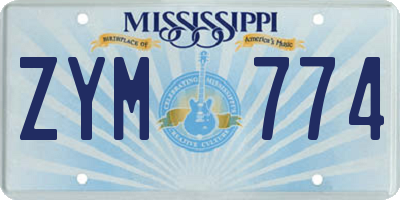 MS license plate ZYM774