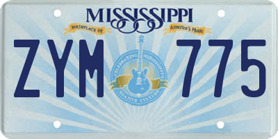 MS license plate ZYM775