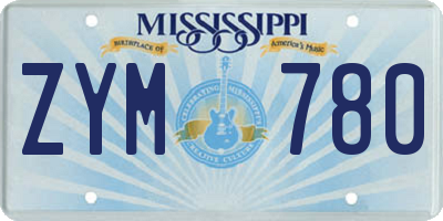 MS license plate ZYM780