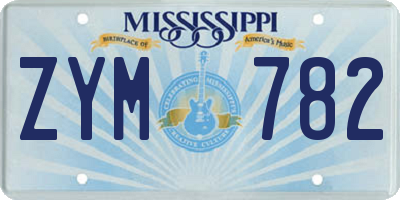 MS license plate ZYM782