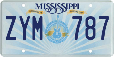 MS license plate ZYM787
