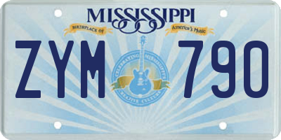 MS license plate ZYM790