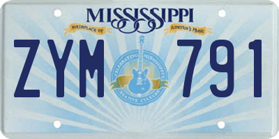 MS license plate ZYM791