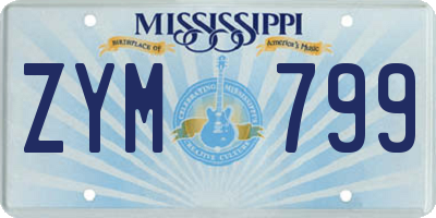 MS license plate ZYM799