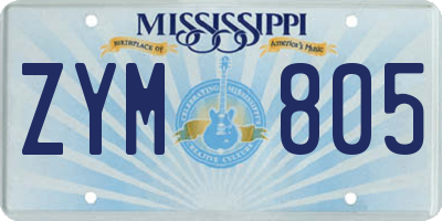 MS license plate ZYM805
