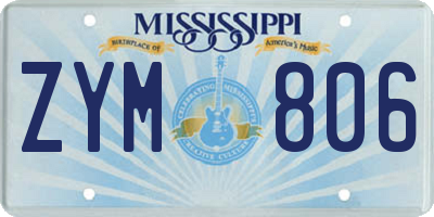 MS license plate ZYM806