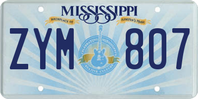 MS license plate ZYM807