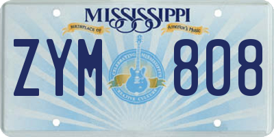 MS license plate ZYM808