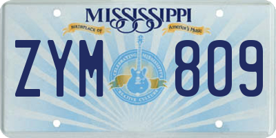 MS license plate ZYM809