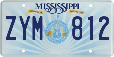 MS license plate ZYM812