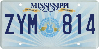 MS license plate ZYM814