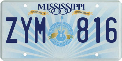 MS license plate ZYM816