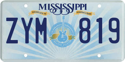 MS license plate ZYM819