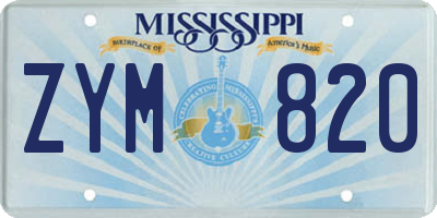 MS license plate ZYM820