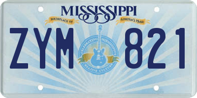 MS license plate ZYM821