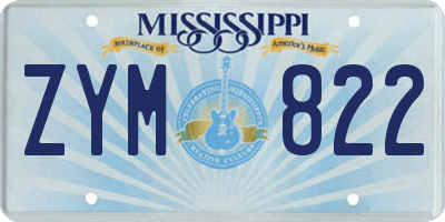 MS license plate ZYM822