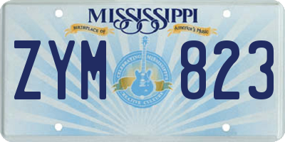 MS license plate ZYM823