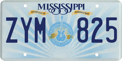 MS license plate ZYM825