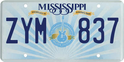 MS license plate ZYM837