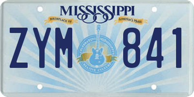 MS license plate ZYM841