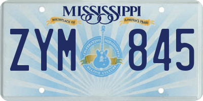 MS license plate ZYM845