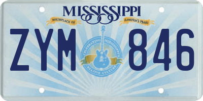 MS license plate ZYM846