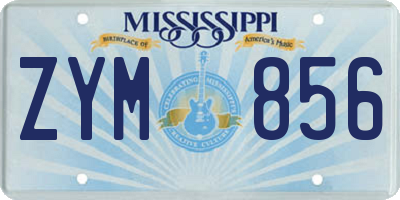 MS license plate ZYM856