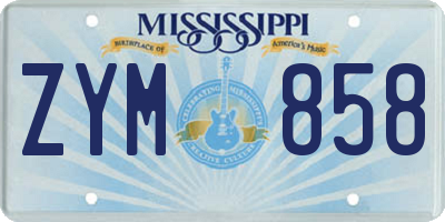 MS license plate ZYM858