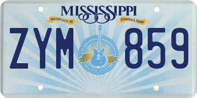 MS license plate ZYM859