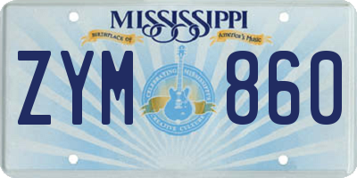 MS license plate ZYM860