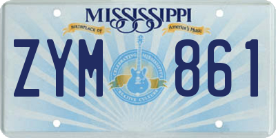 MS license plate ZYM861
