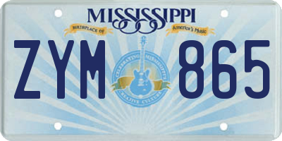 MS license plate ZYM865