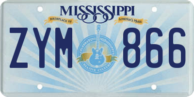 MS license plate ZYM866