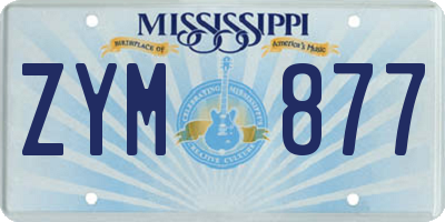 MS license plate ZYM877