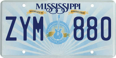 MS license plate ZYM880