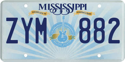 MS license plate ZYM882
