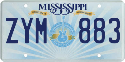 MS license plate ZYM883