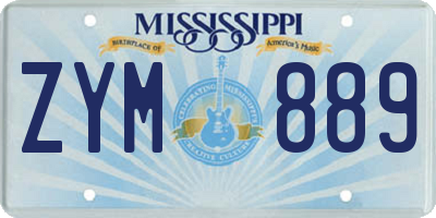 MS license plate ZYM889
