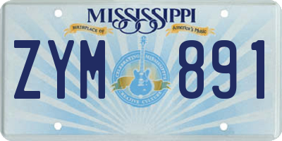 MS license plate ZYM891