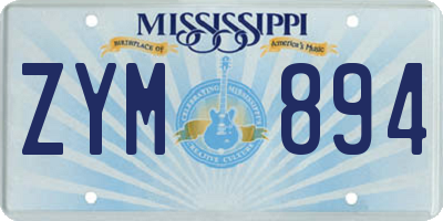 MS license plate ZYM894