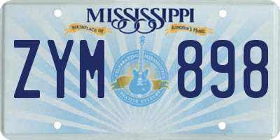MS license plate ZYM898