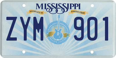 MS license plate ZYM901