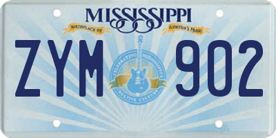 MS license plate ZYM902