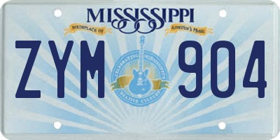 MS license plate ZYM904