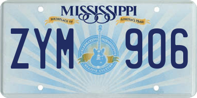 MS license plate ZYM906