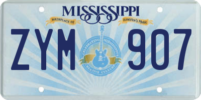 MS license plate ZYM907