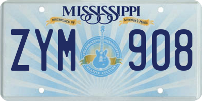 MS license plate ZYM908